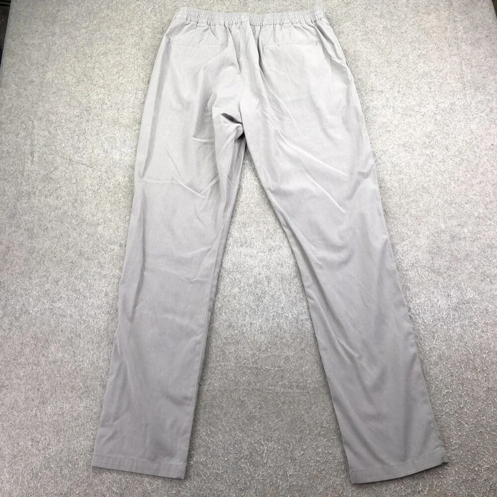 Calibrate Pants Mens Meidum Gray Woven Chino Straight Elastic Waist Casual